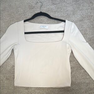 Aritzia Babaton Light Pink Cropped Long Sleeve